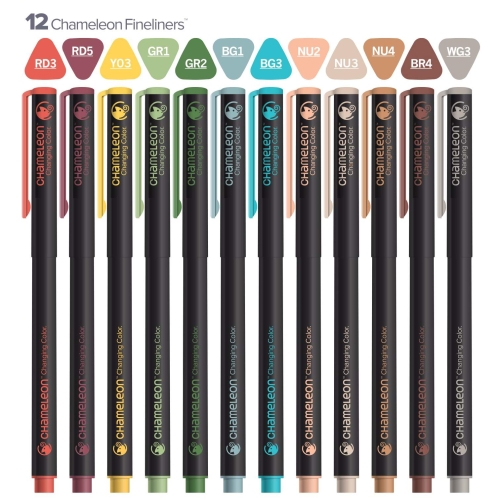 Chameleon Fineliners 12 pack Designer Colors pisaki.jpg
