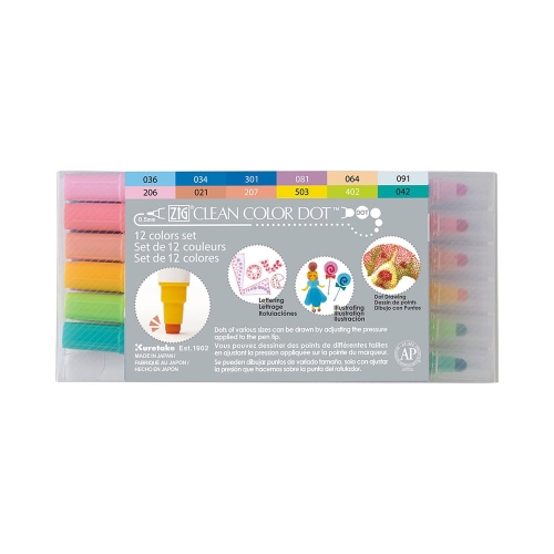 Kuretake ZIG CLEAN COLOR DOT 12 COLOR SET TC-610012V.jpg