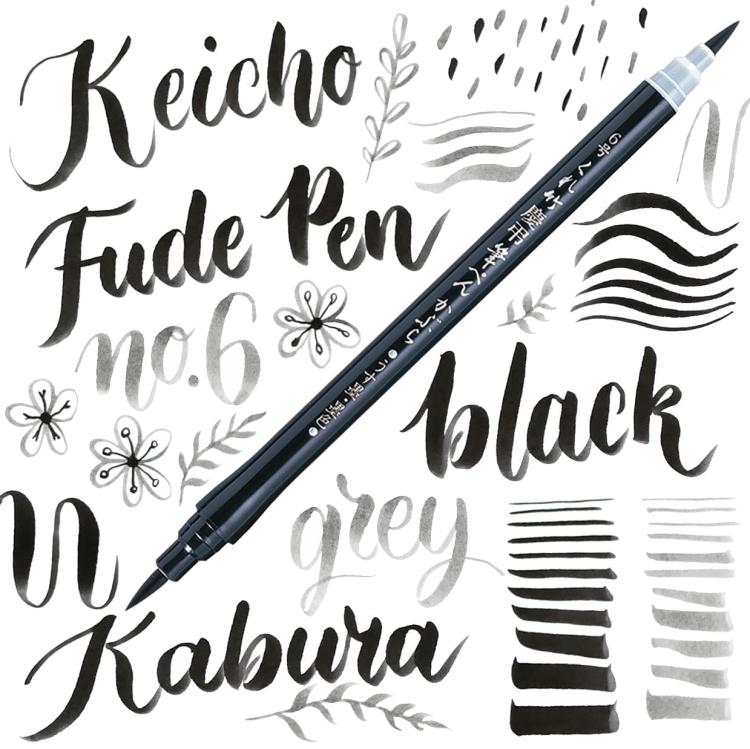Kuretake-Keicho-Fude-Pen-Kabura-No.6-Black--Grey-DG141-6B-pisak-z-rysunkami-i-napisami- (1).jpg